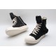 Rick Owens High-top Vegetable-Tanned Buffed Zipper Black Milk