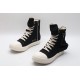 Rick Owens High-top Vegetable-Tanned Buffed Zipper Black Milk