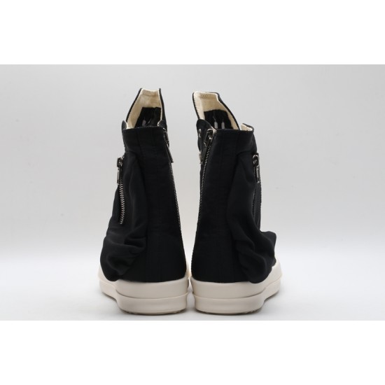 Rick Owens High-top Vegetable-Tanned Buffed Zipper Black Milk