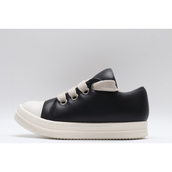 Rick Owens Jumbo Lace Padded Sneaks Low Black Milk