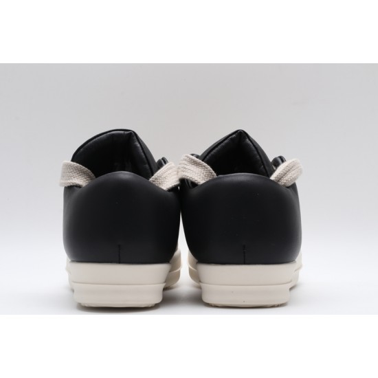 Rick Owens Jumbo Lace Padded Sneaks Low Black Milk