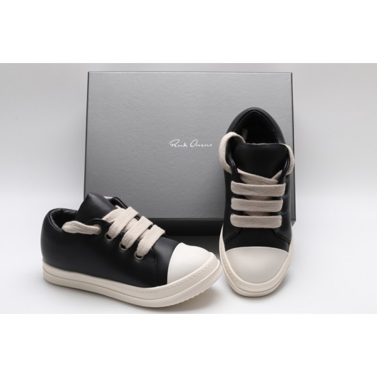 Rick Owens Jumbo Lace Padded Sneaks Low Black Milk