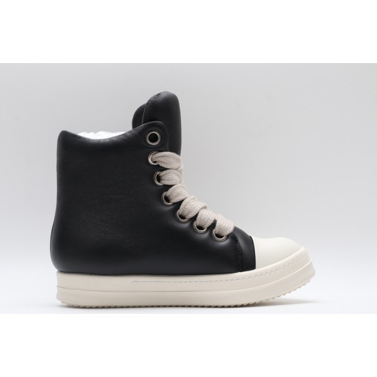 Rick Owens Luxor Jumbo Lace Padded Sneaks Black Milk