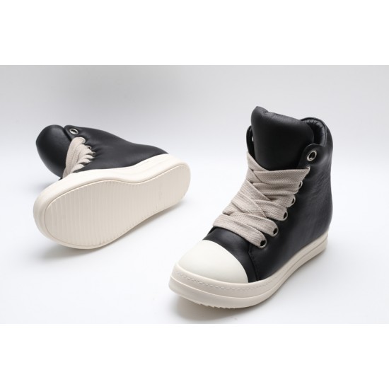 Rick Owens Luxor Jumbo Lace Padded Sneaks Black Milk