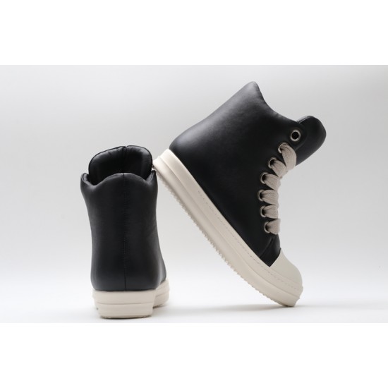 Rick Owens Luxor Jumbo Lace Padded Sneaks Black Milk