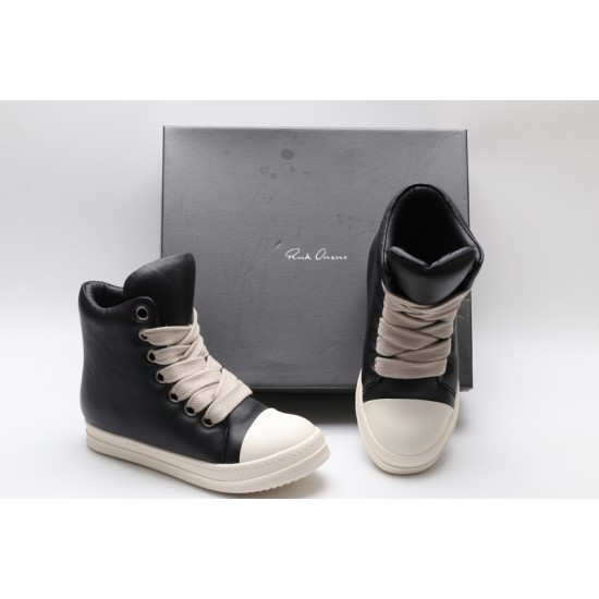 Rick Owens Luxor Jumbo Lace Padded Sneaks Black Milk