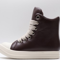 Rick Owens Luxor Jumbo Lace Padded Sneaks Burgundy Milk