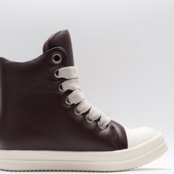 Rick Owens Luxor Jumbo Lace Padded Sneaks Burgundy Milk