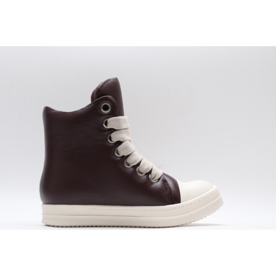 Rick Owens Luxor Jumbo Lace Padded Sneaks Burgundy Milk