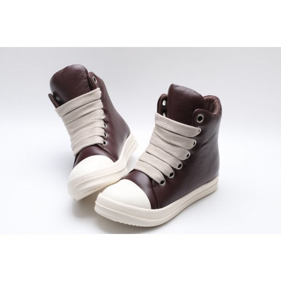 Rick Owens Luxor Jumbo Lace Padded Sneaks Burgundy Milk