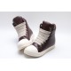 Rick Owens Luxor Jumbo Lace Padded Sneaks Burgundy Milk