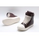 Rick Owens Luxor Jumbo Lace Padded Sneaks Burgundy Milk