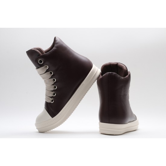 Rick Owens Luxor Jumbo Lace Padded Sneaks Burgundy Milk