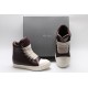 Rick Owens Luxor Jumbo Lace Padded Sneaks Burgundy Milk