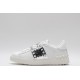 Valentino Garavani Low-Top Paneled Buffed Calfskin Sneaker White Silver