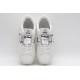 Valentino Garavani Low-Top Paneled Buffed Calfskin Sneaker White Silver