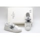 Valentino Garavani Low-Top Paneled Buffed Calfskin Sneaker White Silver