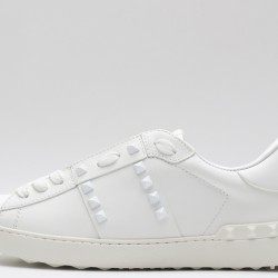 Valentino Garavani Low-Top Paneled Buffed Calfskin Sneaker White