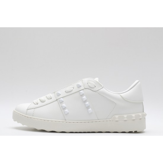 Valentino Garavani Low-Top Paneled Buffed Calfskin Sneaker White