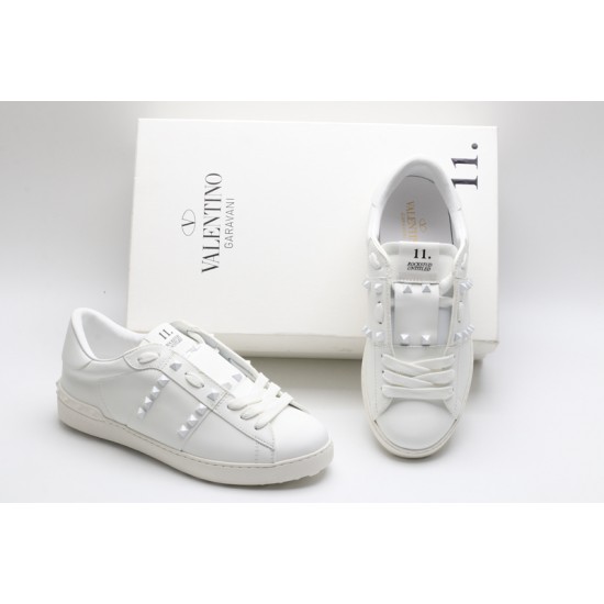 Valentino Garavani Low-Top Paneled Buffed Calfskin Sneaker White