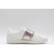 Valentino Garavani Low-Top Paneled Buffed Calfskin Sneaker White Metallic Copper