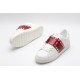 Valentino Garavani Low-Top Paneled Buffed Calfskin Sneaker White Red Studded