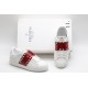 Valentino Garavani Low-Top Paneled Buffed Calfskin Sneaker White Red Studded