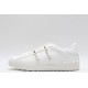 Valentino Garavani Low-Top Paneled Buffed Calfskin Sneaker White Gold