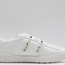 Valentino Garavani Low-Top Paneled Buffed Calfskin Sneaker White Gold