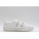 Valentino Garavani Low-Top Paneled Buffed Calfskin Sneaker White Gold