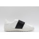 Valentino Garavani Low-Top Paneled Buffed Calfskin Sneaker White Black