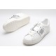 Valentino Garavani Low-Top Paneled Buffed Calfskin Sneaker White Metallic Silver