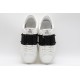 Valentino Garavani Low-Top Paneled Buffed Calfskin Sneaker White Black Studded