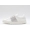 Valentino Garavani Low-Top Paneled Buffed Calfskin Sneaker White Silver Studded