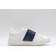 Valentino Garavani Low-Top Paneled Buffed Calfskin Sneaker White Midnight Navy