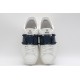 Valentino Garavani Low-Top Paneled Buffed Calfskin Sneaker White Midnight Navy