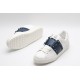 Valentino Garavani Low-Top Paneled Buffed Calfskin Sneaker White Midnight Navy