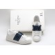 Valentino Garavani Low-Top Paneled Buffed Calfskin Sneaker White Midnight Navy