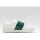 Valentino Garavani Low-Top Paneled Buffed Calfskin Sneaker White Green