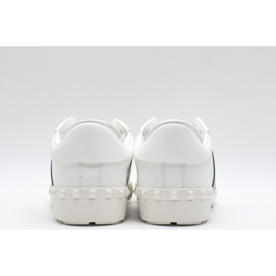 Valentino Garavani Low-Top Paneled Buffed Calfskin Sneaker White Green