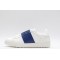 Valentino Garavani Low-Top Buffed Calfskin Open Sneaker White Blue