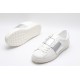 Valentino Garavani Low-Top Buffed Calfskin Open Sneaker White Silver