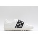 Valentino Garavani Low-Top Buffed Calfskin Open Sneaker White Black Star