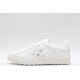 Valentino Garavani Low-Top Buffed Calfskin Open Sneaker White Star