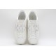 Valentino Garavani Low-Top Buffed Calfskin Open Sneaker White Star