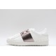 Valentino Garavani Low-Top Buffed Calfskin Open Sneaker White Copper