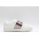 Valentino Garavani Low-Top Buffed Calfskin Open Sneaker White Copper