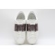 Valentino Garavani Low-Top Buffed Calfskin Open Sneaker White Copper