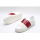 Valentino Garavani Low-Top Buffed Calfskin Open Sneaker White Red Pink