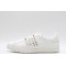 Valentino Garavani Low-Top Buffed Calfskin Open Sneaker White Gold Studded